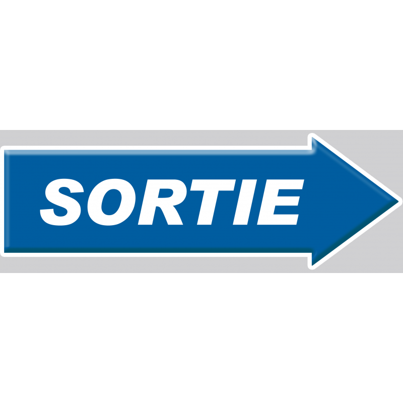 Sortie forme de flèche droite (21x10cm) - Sticker / autocollant Sortie forme de flèche droite (21x10cm) - Sticker / autocollant