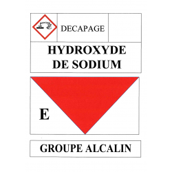 Hydroxyde de sodium (21x14,5cm) - sticker / autocollant