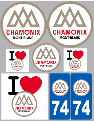 Chamonix-Mont-Blanc (8 autocollants variés) - Sticker/autocollant