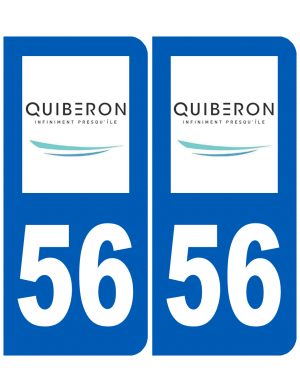 immatriculation Quiberon 56 (2 stickers 10,2x4,6cm) - Sticker/autocoll