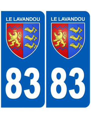 immatriculation Le Lavandou 83 (2 stickers 10,2x4,6cm) - Sticker/autoc