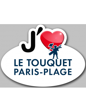 j'aime Le Touquet-Paris-Plage (15x11cm) - Sticker/autocollant