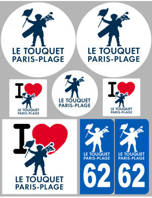 Le Touquet-Paris-Plage (8 autocollants variés) - Sticker/autocollant