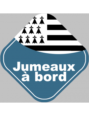 bébés à bord jumeaux bretons (10x10cm) - Sticker/autocollant