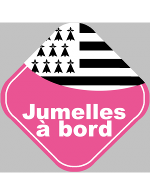 bébés à bord jumelles bretonnes - 10cm - Sticker/autocollant