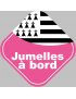 bébés à bord jumelles bretonnes - 10cm - Sticker/autocollant