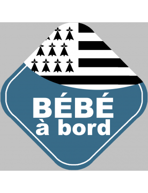 bébé à bord breton - 10cm - Sticker/autocollant