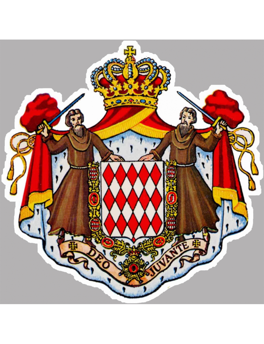 Drapeau De Table Monaco 15x15cm Avec Armoiries - AZ FLAG - Polyester Avec Socle