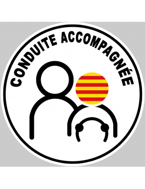 Conduite accompagnée catalane (15x15cm) - sticker/autocollant