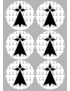 Drapeau Bretagne hermine - 6fois 9cm -  Sticker/autocollant