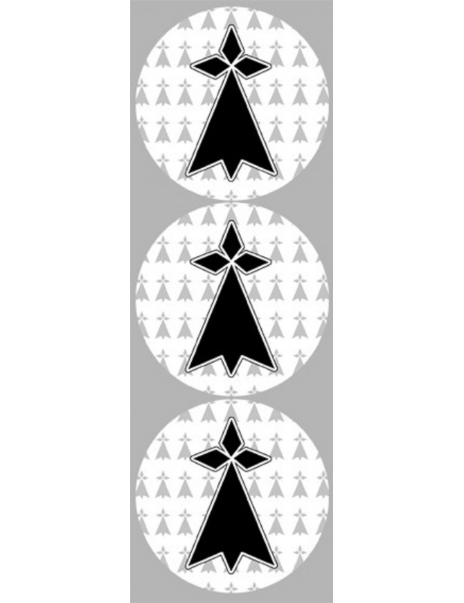 Drapeau Bretagne hermine - 3fois 9cm - Sticker/autocollant