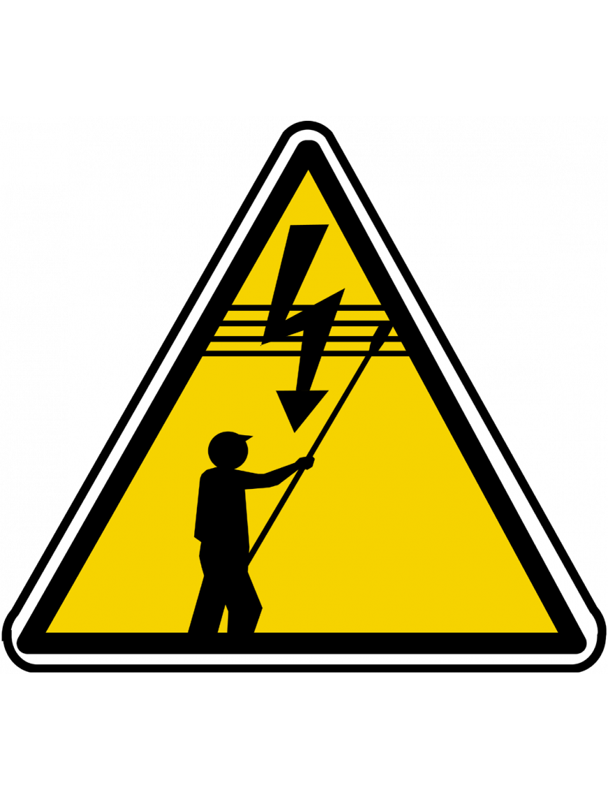 danger électrique lignes à haute tension (10x9cm) - Sticker/autocollant danger électrique lignes à haute tension (10x9cm) - Sticker/autocollant