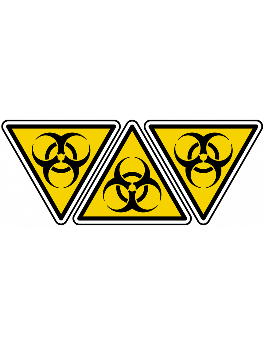 risque biologique (3fois 10x9cm) - Sticker/autocollant risque biologique (3fois 10x9cm) - Sticker/autocollant