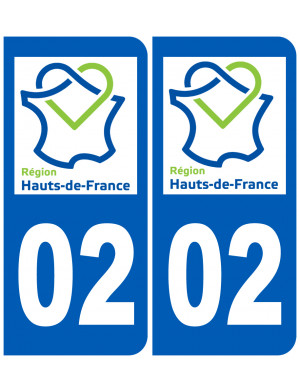 immatriculation 02 (Haut-de-France) - Sticker/autocollant