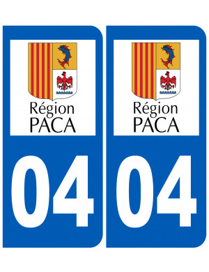 immatriculation 04 PACA (2fois 10,2x4,6cm) - Sticker/autocollant