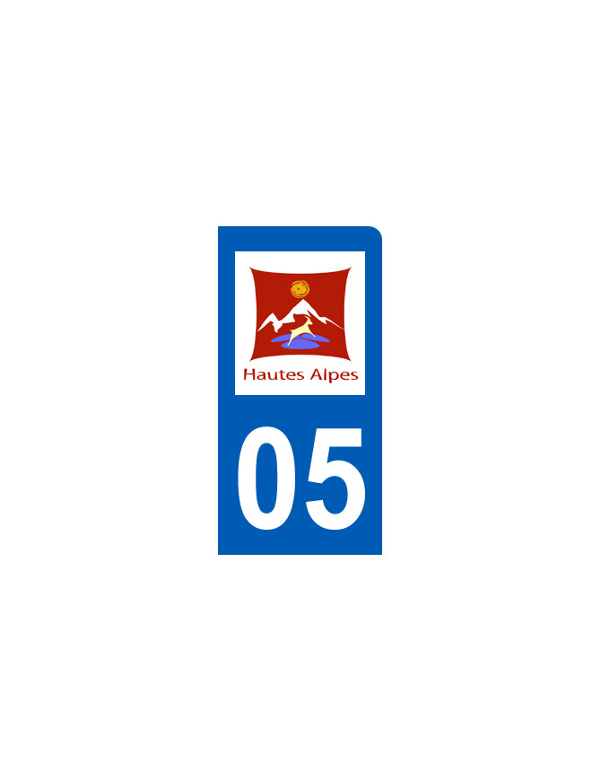 immatriculation motard 05 Hautes Alpes (6x3cm) - Sticker/autocollant