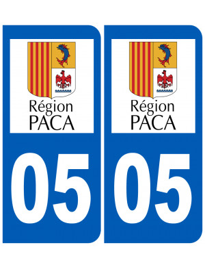 immatriculation 05 PACA (2fois 10,2x4,6cm) - Sticker/autocollant