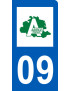 immatriculation motard 09 Ariège (6x3cm) - Sticker/autocollant