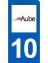 immatriculation motard 10 Aube (6x3cm) - Sticker/autocollant