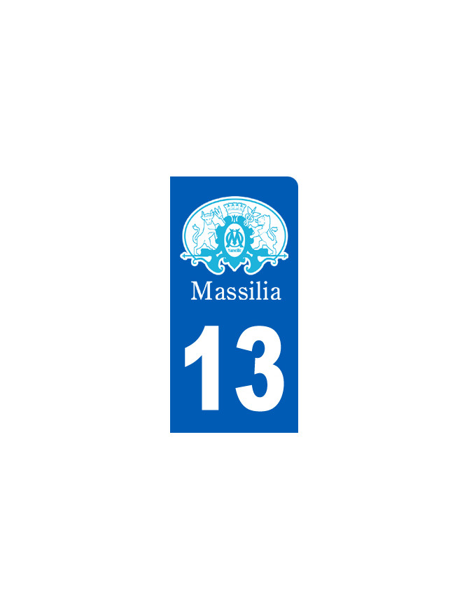 immatriculation motard 13 Marseille (6x3cm) - Sticker/autocollant