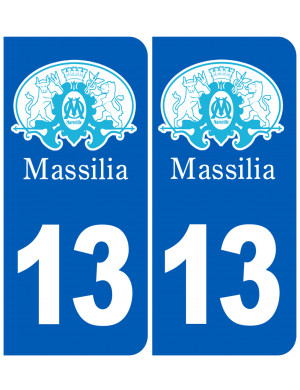 immatriculation 13 Marseille (2fois 10,2x4,6cm) - Sticker/autocollant