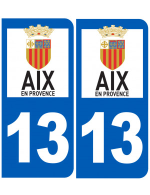 immatriculation 13 Aix (2fois 10,2x4,6cm) - Sticker/autocollant
