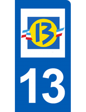 immatriculation motard 13 Bouches du Rhône (6x3cm) - Sticker/autocoll