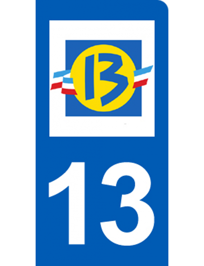 immatriculation motard 13 Bouches du Rhône (6x3cm) - Sticker/autocoll