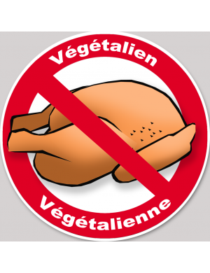 végétalien végétalienne viande interdit - 20cm - Sticker/autocolla
