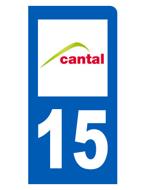 immatriculation motard 15 cantal (6x3cm) - Sticker/autocollant