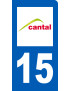 immatriculation motard 15 cantal (6x3cm) - Sticker/autocollant
