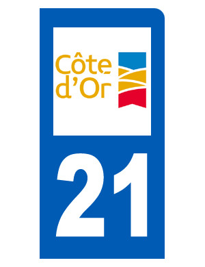 immatriculation motard 21 Côte d'Or (6x3cm) - Sticker/autocollant