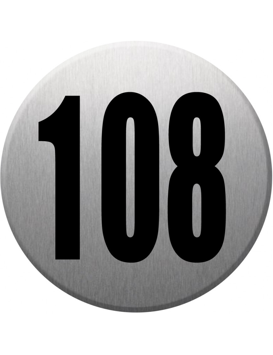 numéroderue108 - gris brossé 10x10cm - Sticker/autocollant numéroderue108 - gris brossé 10x10cm - Sticker/autocollant