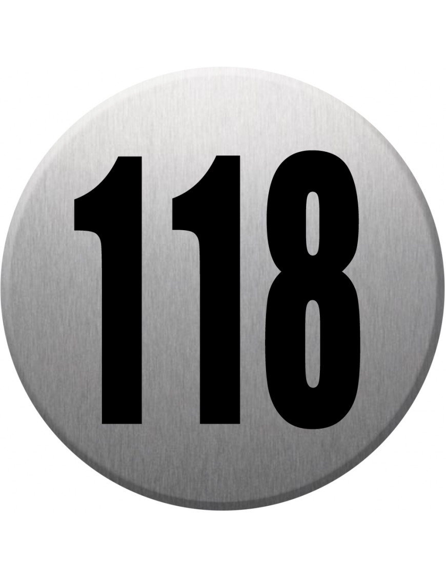 numéroderue118 - gris brossé 10x10cm - Sticker/autocollant numéroderue118 - gris brossé 10x10cm - Sticker/autocollant
