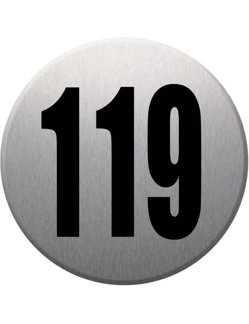 numéroderue119 - gris brossé 10x10cm - Sticker/autocollant numéroderue119 - gris brossé 10x10cm - Sticker/autocollant
