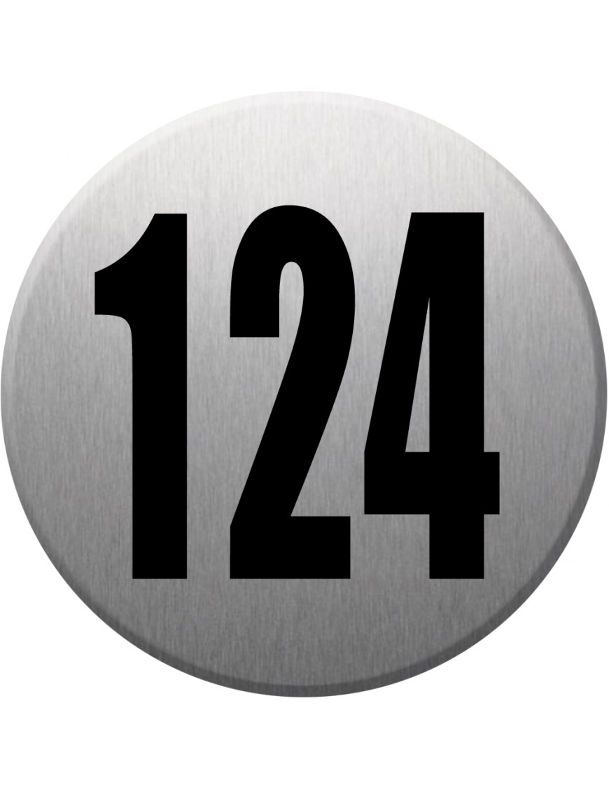 numéroderue124 - gris brossé 10x10cm - Sticker/autocollant numéroderue124 - gris brossé 10x10cm - Sticker/autocollant