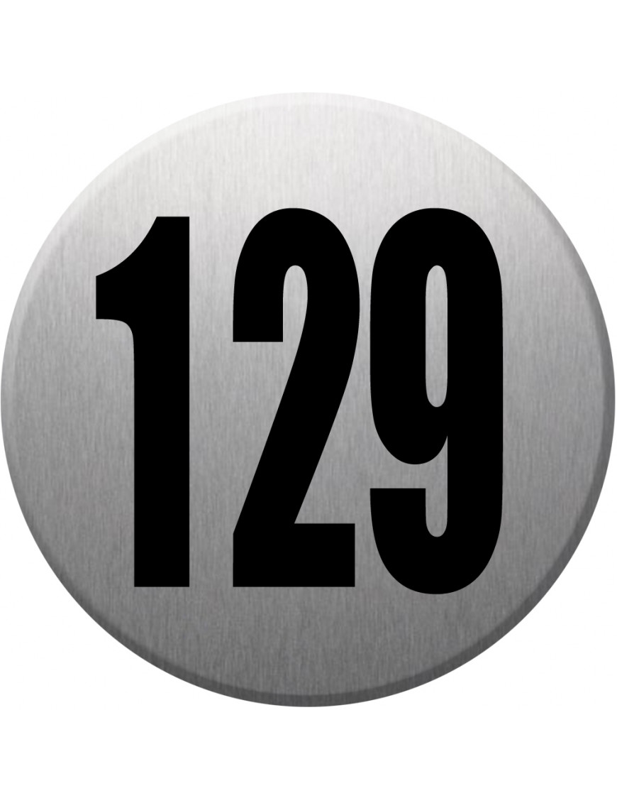 numéroderue129 - gris brossé 10x10cm - Sticker/autocollant numéroderue129 - gris brossé 10x10cm - Sticker/autocollant