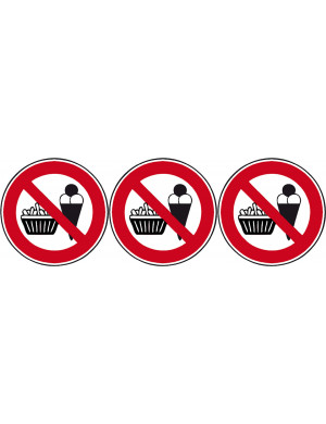 interdit de manger - 3x10cm - Sticker/autocollant
