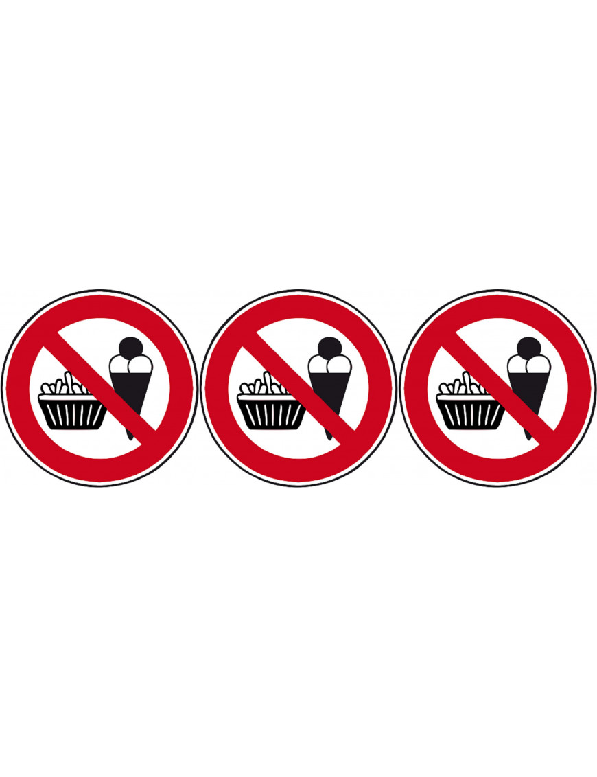 interdit de manger - 3x10cm - Sticker/autocollant