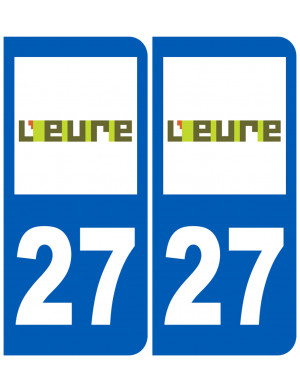 copy of immatriculation 27 l'Eure (2fois 10,2x4,6cm) - Sticker/autocol