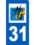 immatriculation motard 31 Haute-Garonne (6x3cm) - Sticker/autocollant