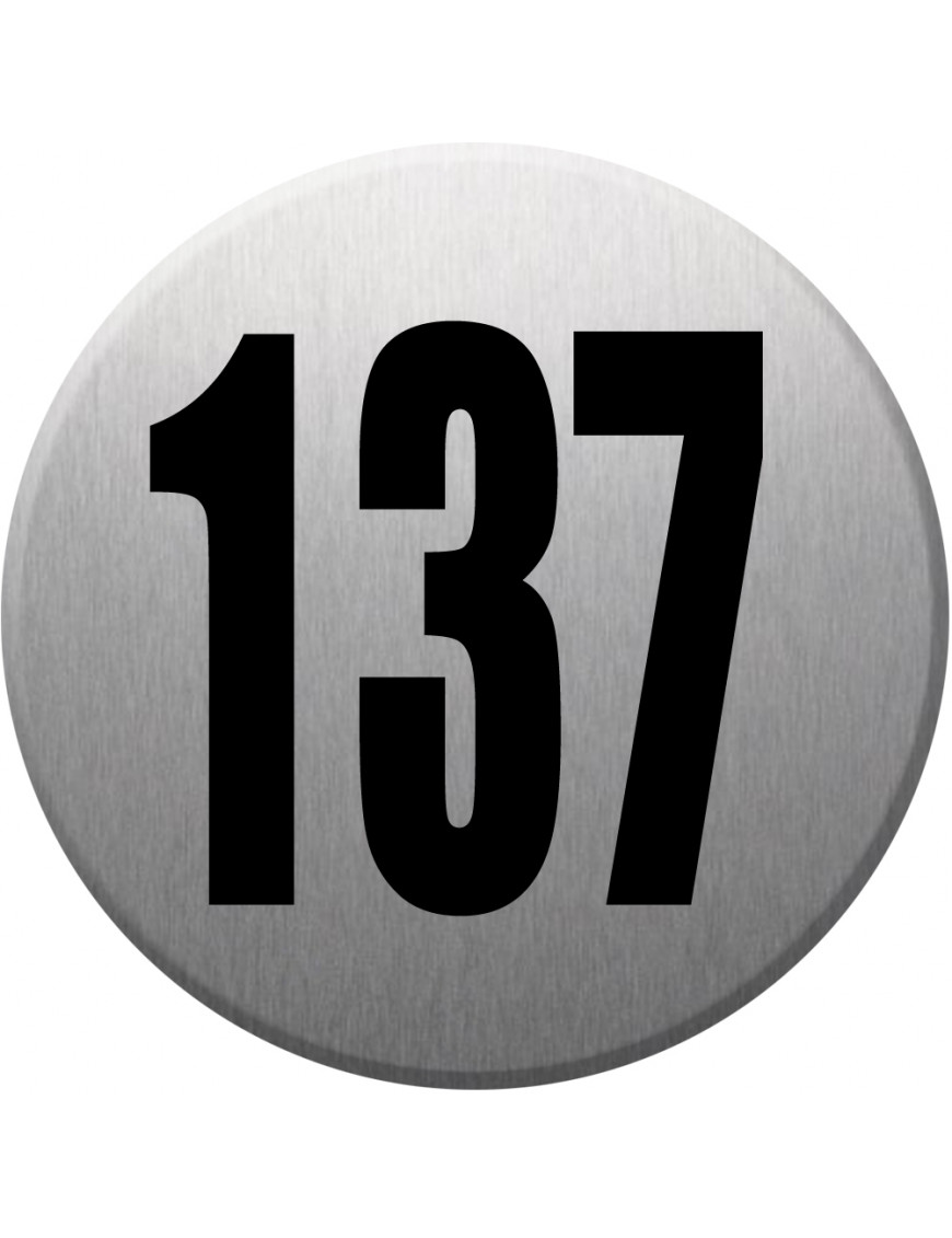 numéroderue137 - gris brossé 10x10cm - Sticker/autocollant numéroderue137 - gris brossé 10x10cm - Sticker/autocollant