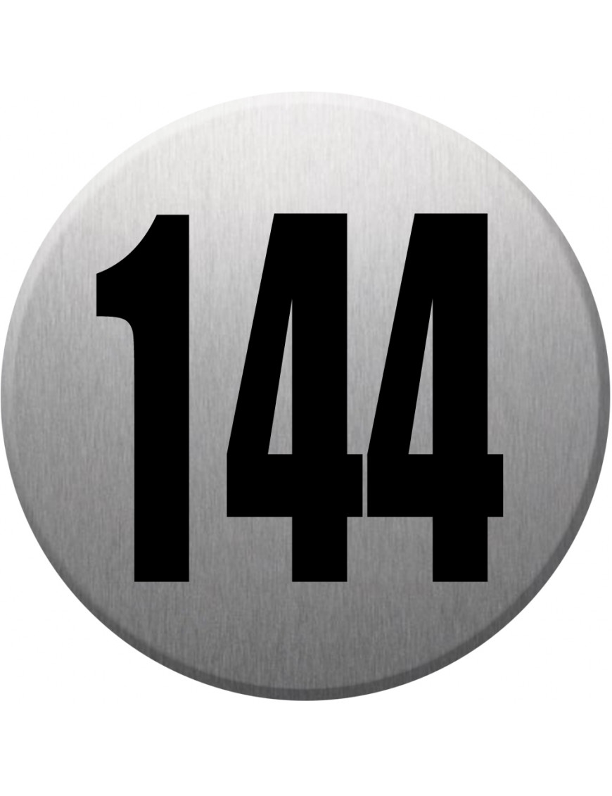 numéroderue144 - gris brossé 10x10cm - Sticker/autocollant numéroderue144 - gris brossé 10x10cm - Sticker/autocollant