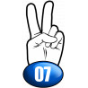 salut de motard département 07 - 10x4,8cm - Sticker/autocollant