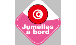 bébé à bord jumelle Tunisienne - 10x10cm - Sticker/autocollant