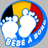 bébé à bord belge garçon - 10cm - Sticker/autocollant