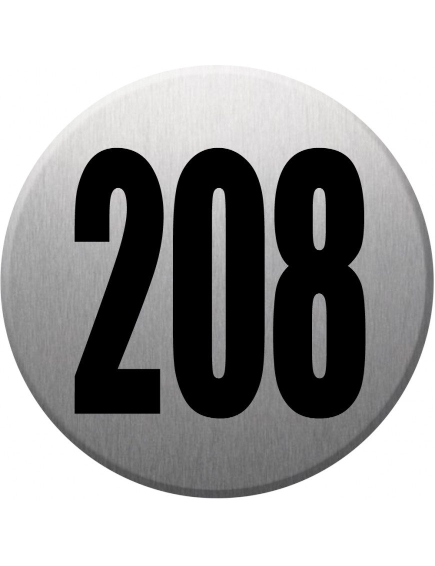 numéroderue208 - gris brossé 10x10cm - Sticker/autocollant numéroderue208 - gris brossé 10x10cm - Sticker/autocollant