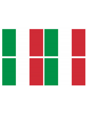 Drapeau Italie - 4 stickers - 9.5 x 6.3 cm - Sticker/autocollant