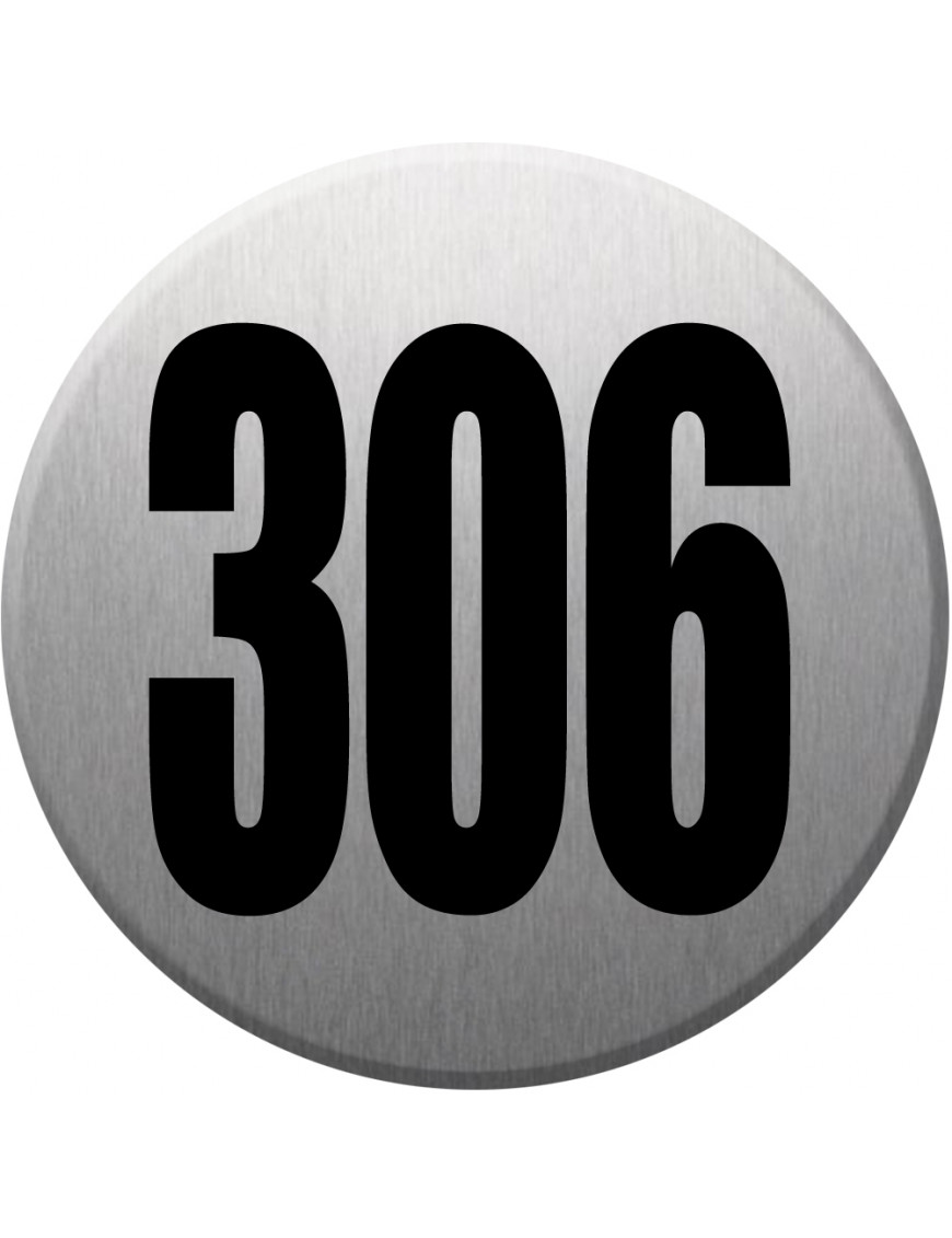 numéroderue306 - gris brossé 10x10cm - Sticker/autocollant numéroderue306 - gris brossé 10x10cm - Sticker/autocollant