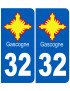 immatriculation Gascogne 32 Gers - Sticker/autocollant